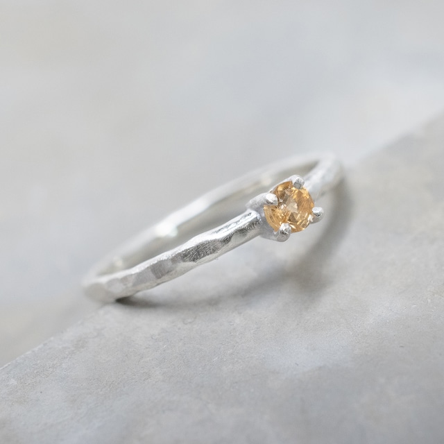 インペリアルトパーズ ラウンド3mm シルバープレーンリング 1.5mm幅 つや消し槌目 3号～21号｜WKC IMPERIAL TOPAZ RD3mm PLAIN RING 1.5 sv matte hammer｜FA-1018