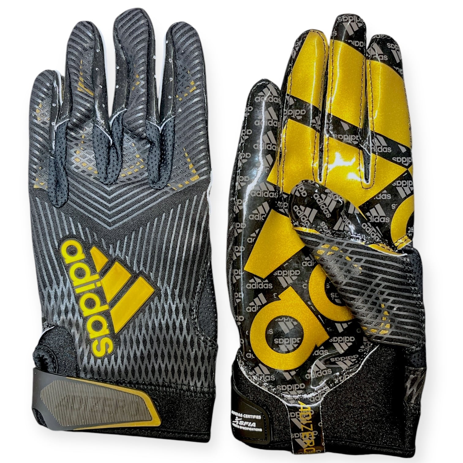 【L】ADIZERO 5 STAR 8 ブラック&ゴールド アメフト グローブ