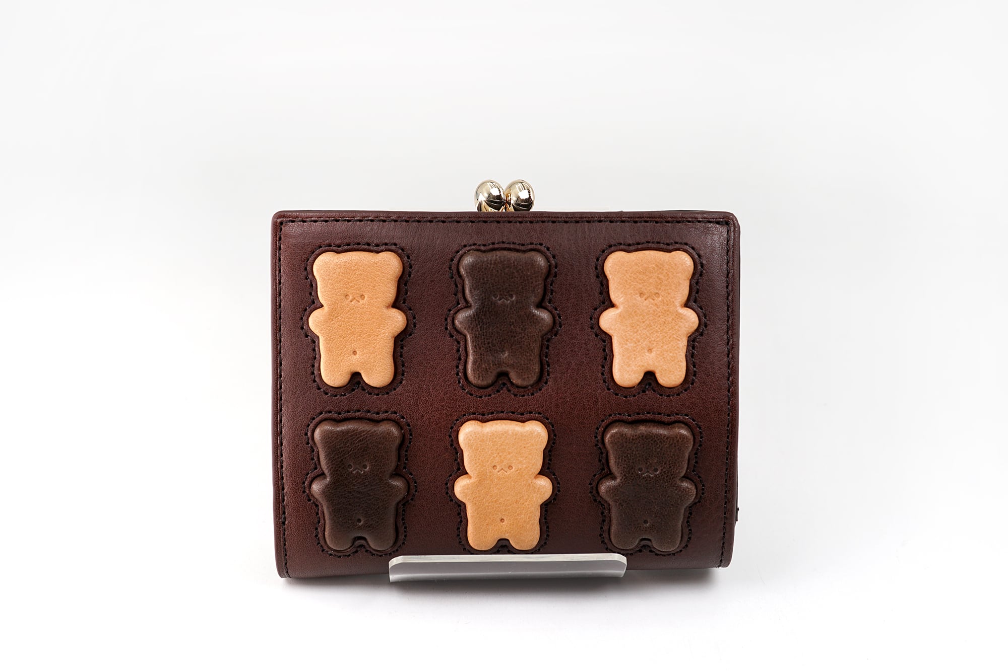 くまちゃんブラウニー財布 牛革製 アールスフェボリット くまちゃんブラウニーL字ファスナー財布（牛革製）／お菓子な革小物