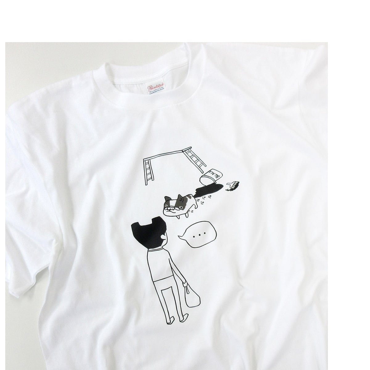 犬と飼い主 やらかしフレブル Tシャツ dog55 犬 ブヒ フレンチブルドッグ 服 ゆるい イラスト おもしろ Tシャツ