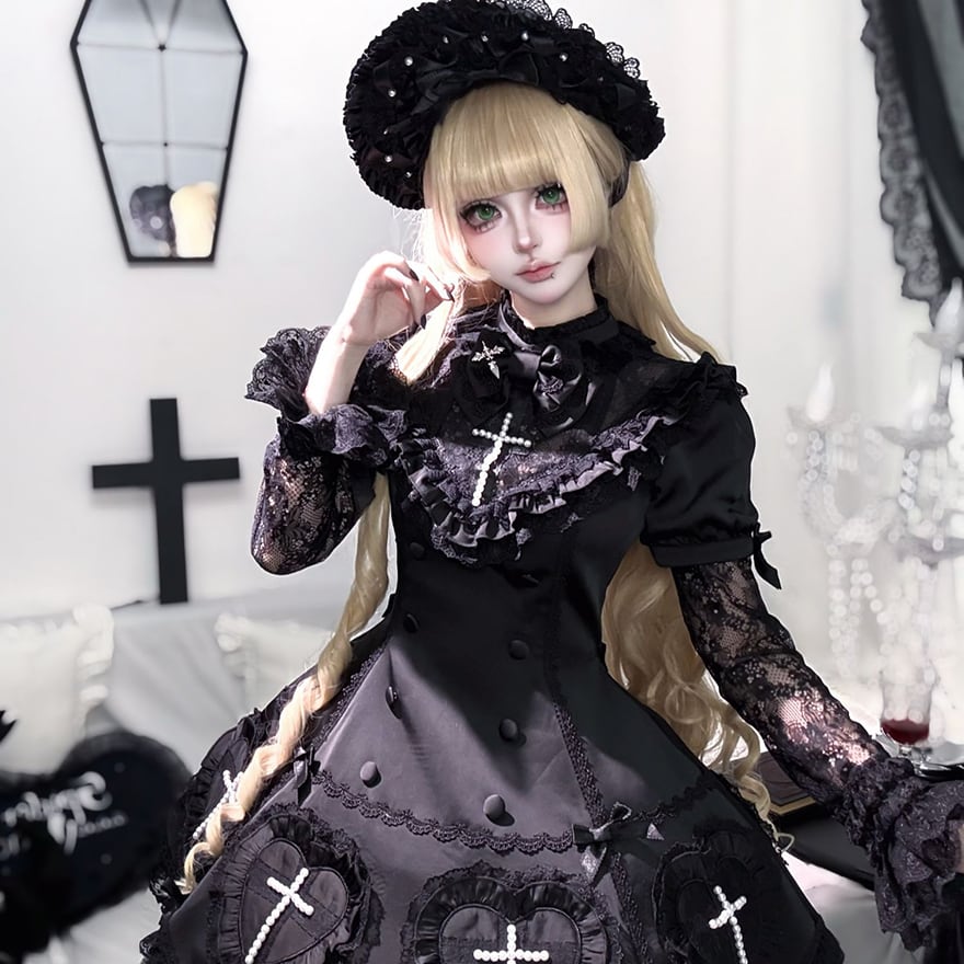 ゴスロリ ボンネット 暗黒ロリィタ 闇かわいい 神秘的 | ゴスロリ