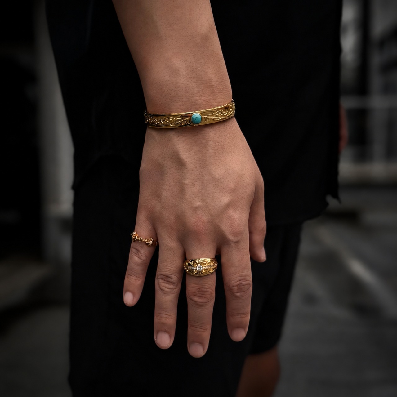 HAWAIIAN TURQUOISE BRACELET GOLD
