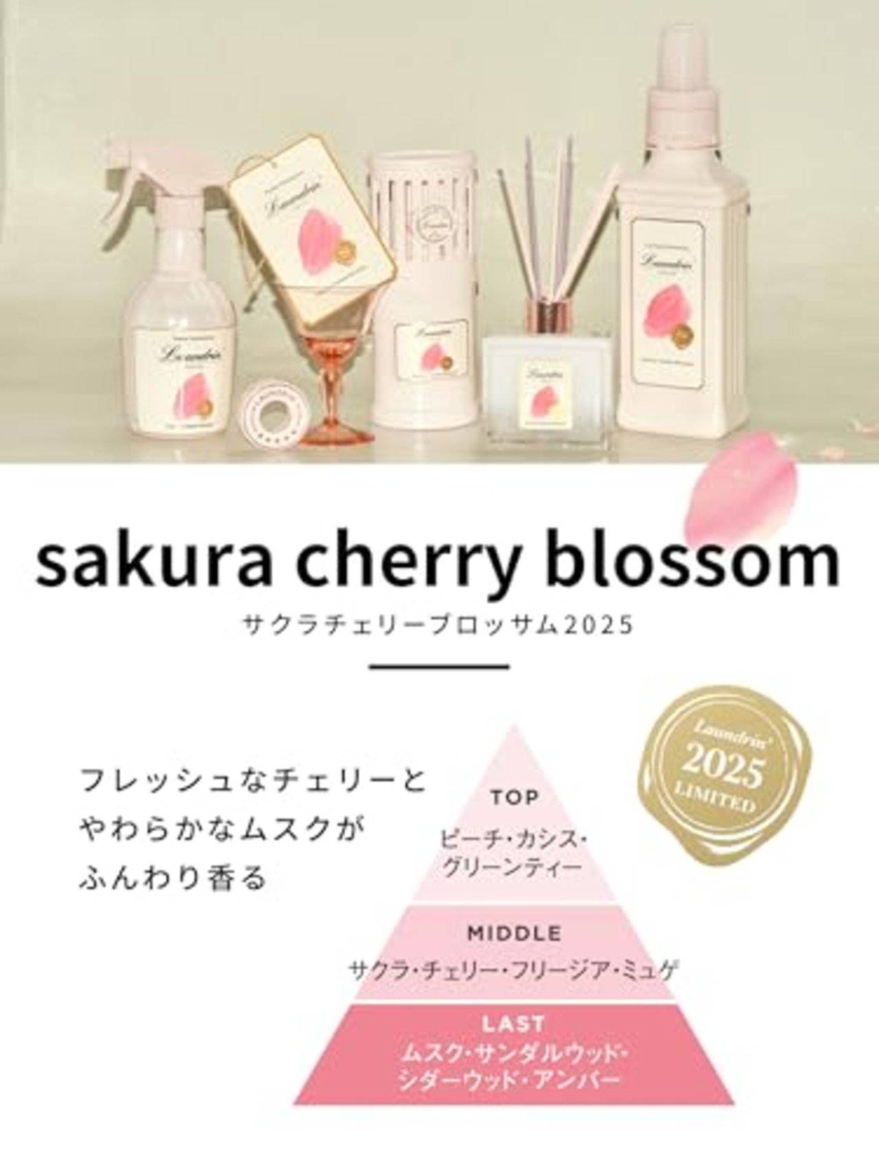 ランドリン ファブリックミスト サクラチェリーブロッサムの香り 2025 370ml
