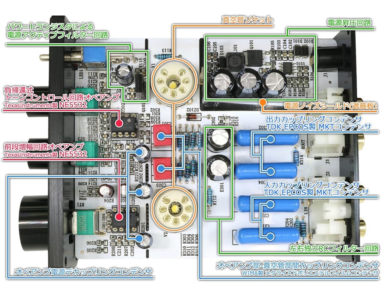 FX-AUDIO- TUBE-03J+ [シルバー]トーンコントロール機能搭載 真空管