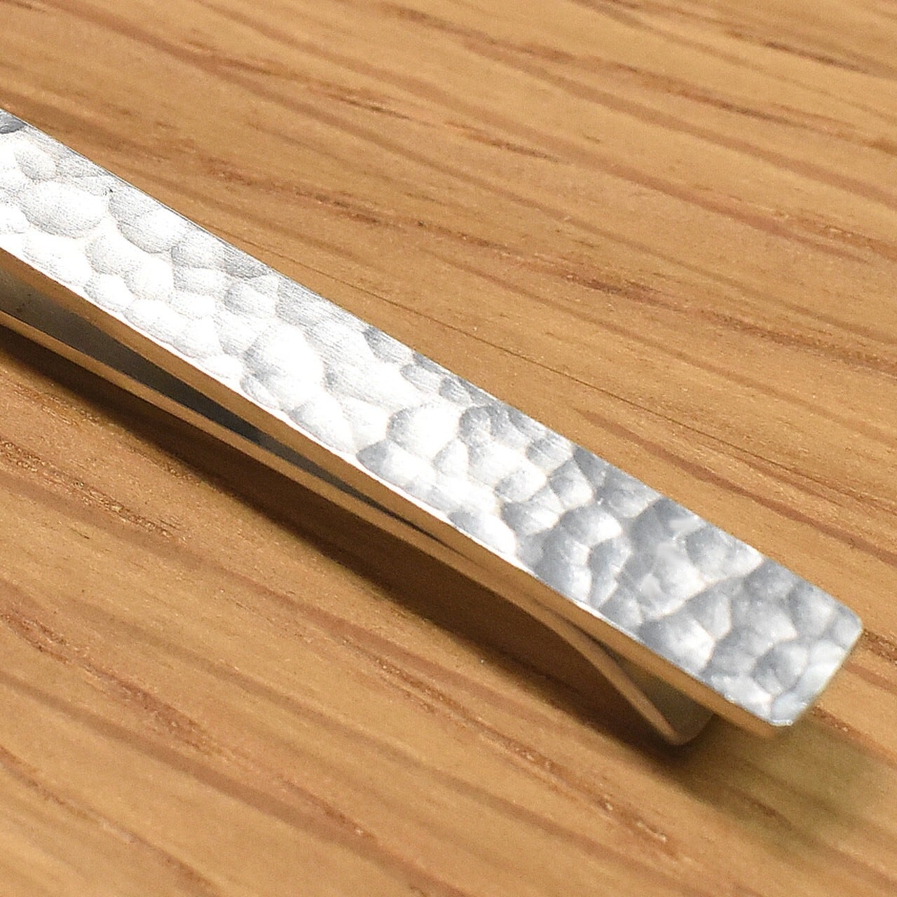 シルバー ネクタイピン クリップ式 槌目模様 オーダーメイドにもお勧め