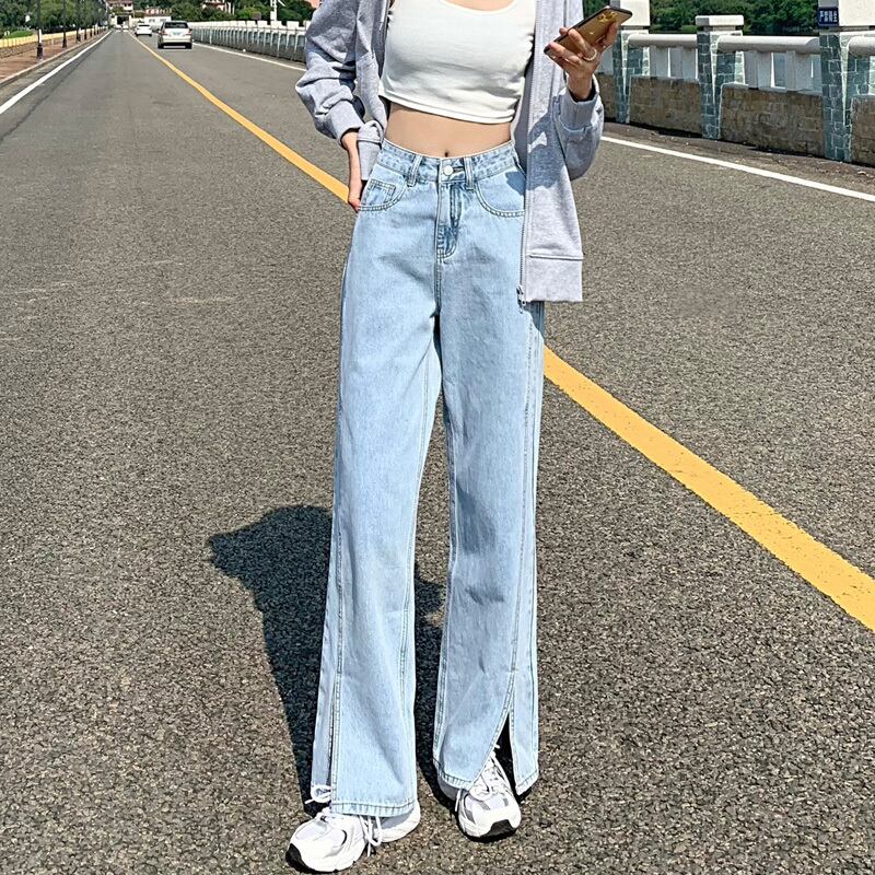 オータムスタイルハイウェストウェストルーズワイドレッグパンツ 秋物 ワイドパンツ ステッチ YY-ファッション43143499907