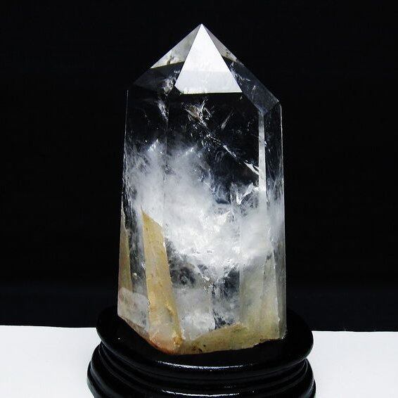 1Kg 水晶 六角柱 水晶 ポイント 台座付属 一点物 152-3797