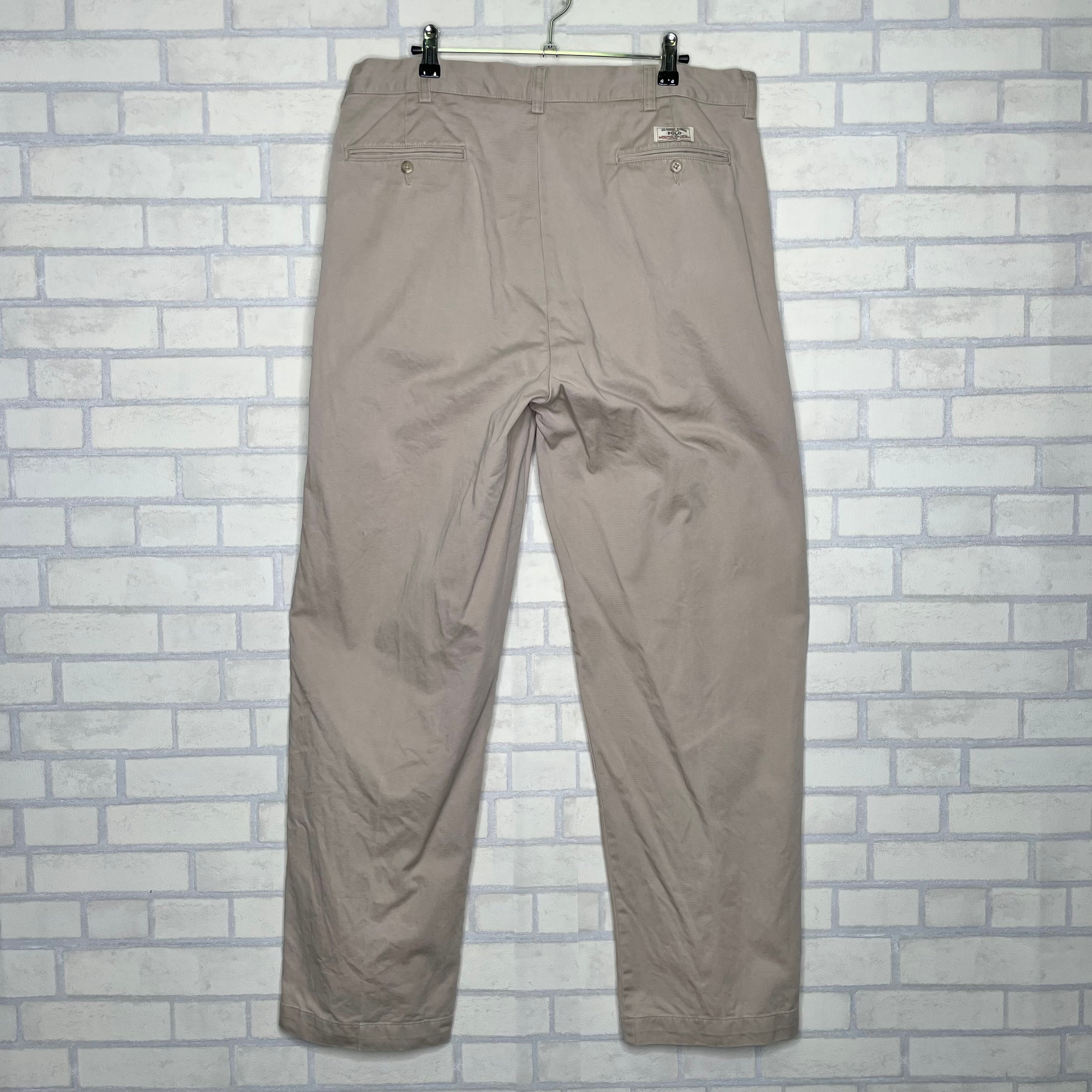 Polo By Ralph Lauren コットンパンツ W36×L32 ポロチノ ツータック
