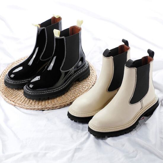 大きいサイズ レディース ショートブーツ サイドゴア 卒業式 袴ブーツ 太ヒール ブーツ ブーティ 厚底 ハイヒール ヒール 14cm 靴 チャッカブーツ ブラック レディースショートブーツ チェルシーブーツ 本革 秋冬靴 サイドゴア