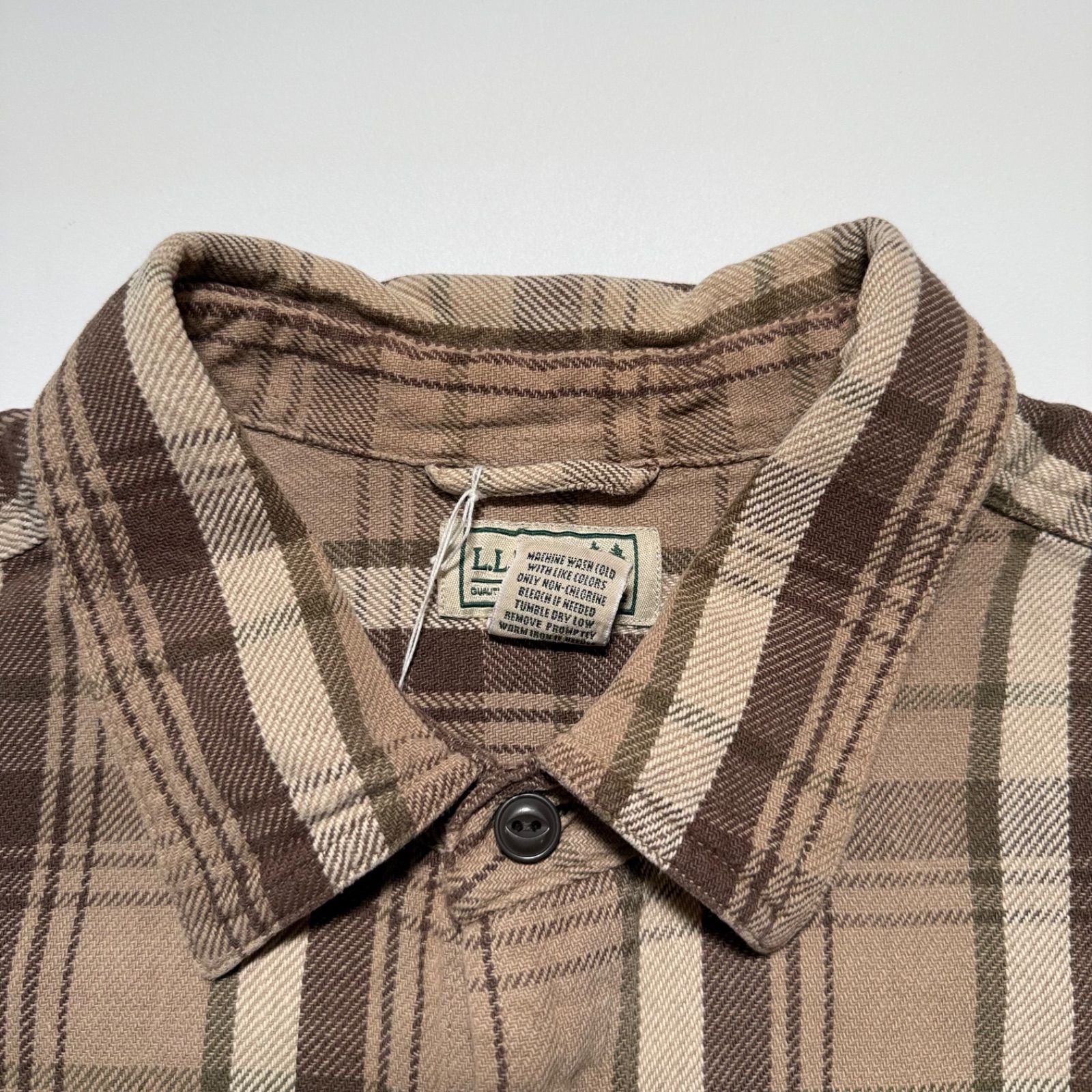L.L.Bean エルエルビーン ブラウンチェック ヘビーネルシャツ【XL