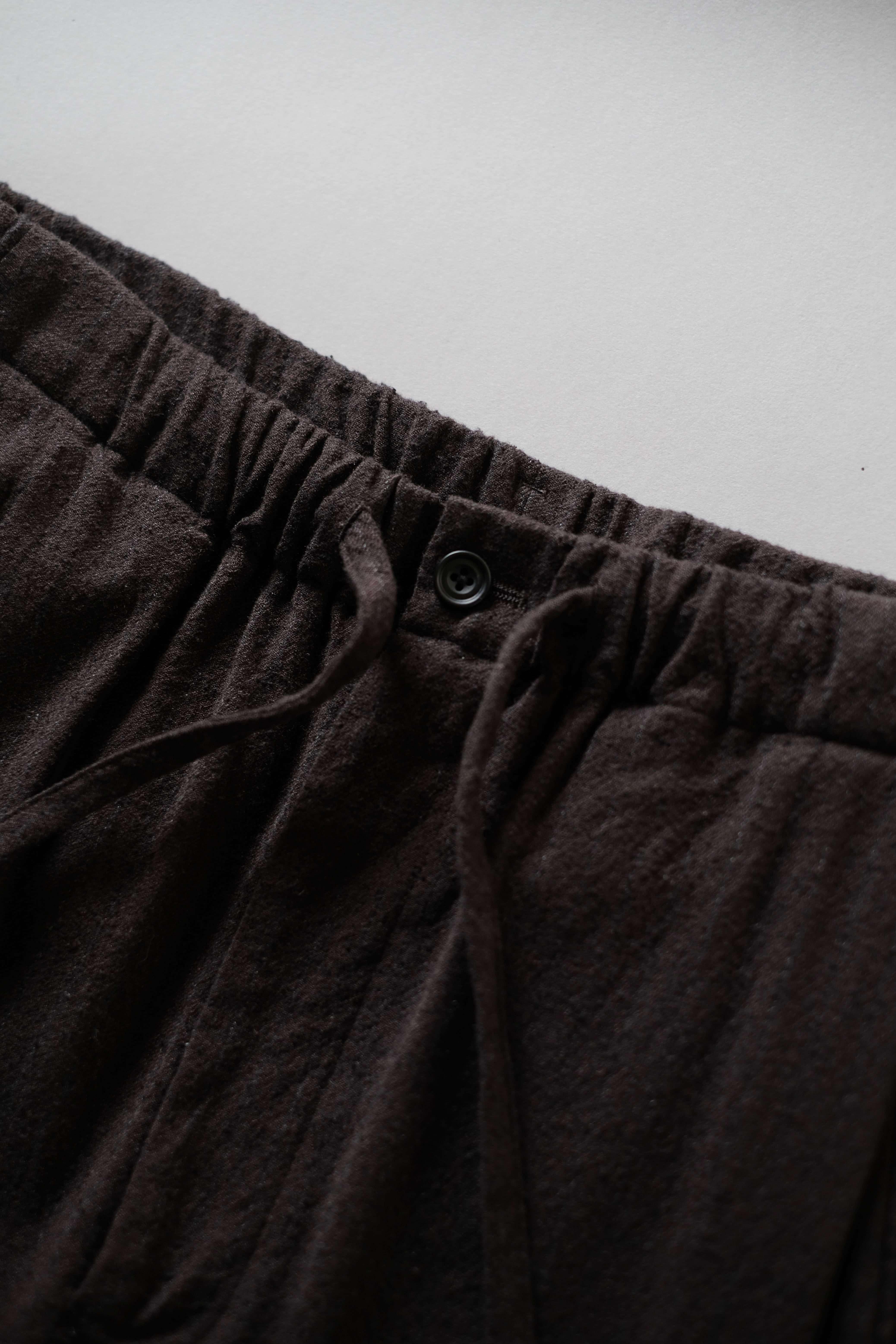 ULTERIOR / WASHED WOOL SILK STRIPE DRAWSTRING PANTS 