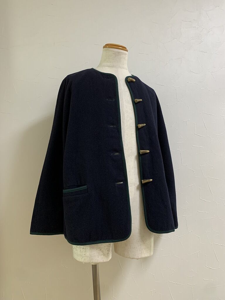 1980's Euro Toggle Button No Collar Tyrolean Jacket