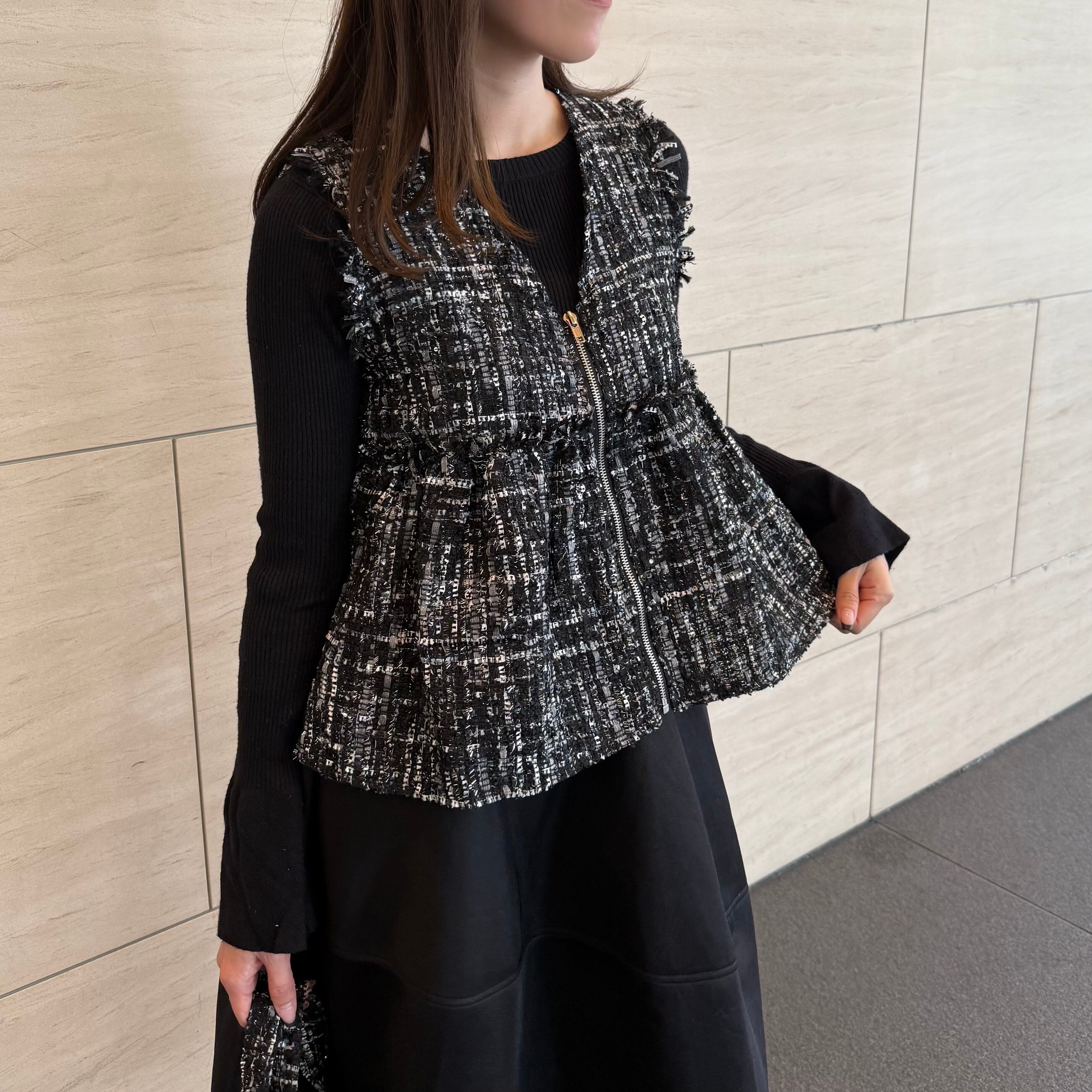 ツイードペプラムベスト[60001] | conforobe(コンフォローブ)