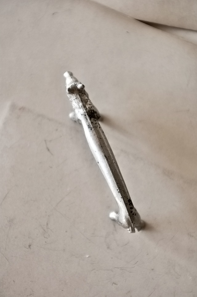 30s フランス 黙想する動物たちとアールデコ的カトラリーレスト 猪さん アンティーク