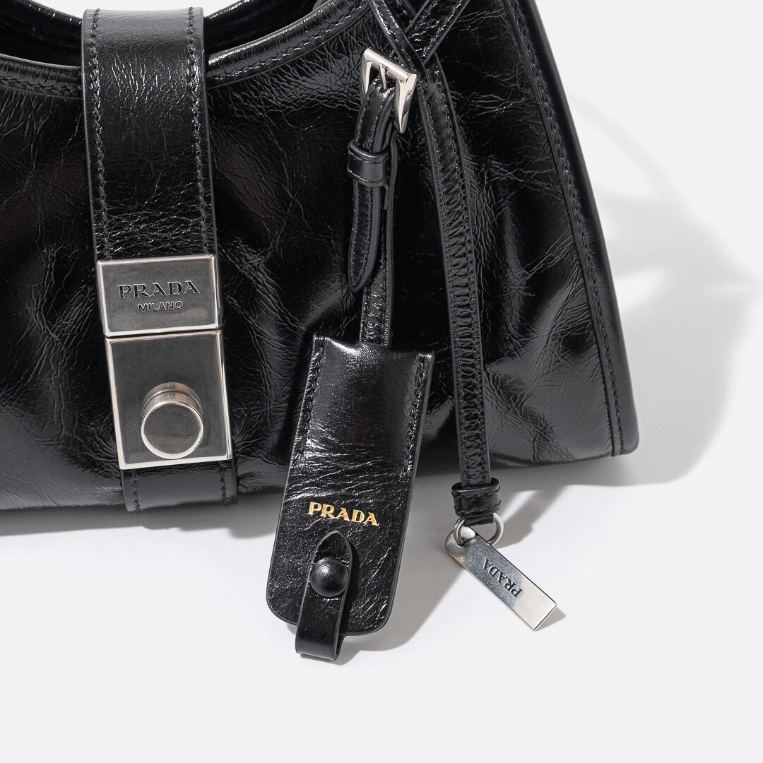 PRADA スモール レザー トートバッグ ブラック | POCKET MAISON