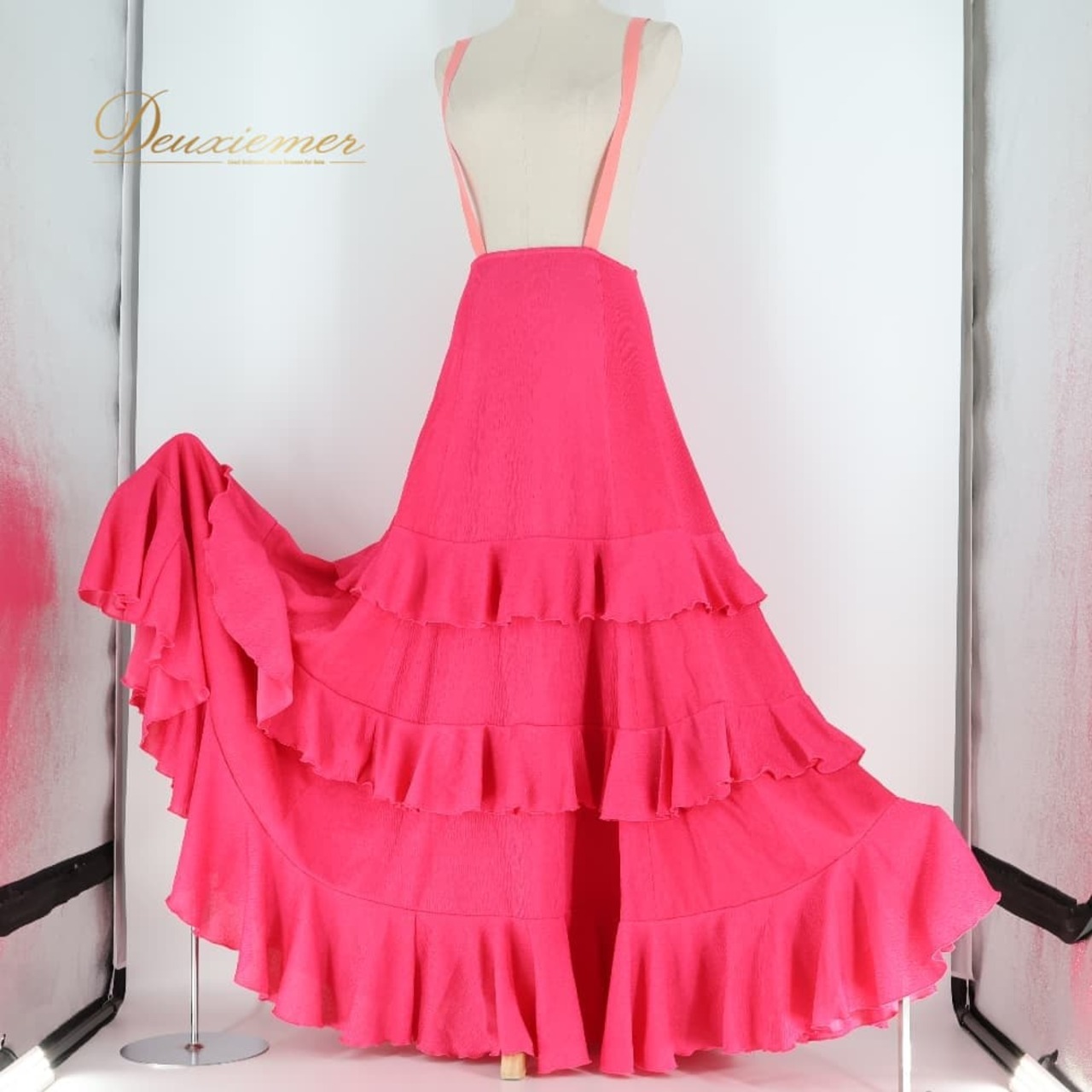 フラメンコ 衣装 ファルダ スカート ピンク系 ボランテ フリル 無地 かわいい パーティ 発表会 ダンス フラメンコ用 おしゃれ 大人可愛い 舞台衣装 発表会衣装 イベント コスチューム ダンス衣装 ロングスカート ステージ用