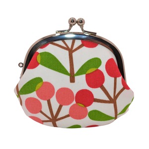 がま口 小銭入れ 丸型 コインケース (ツリーホワイト) レトロ22種類 財布 工房 手作り 日本製 エコパッケージ MX-0034-256