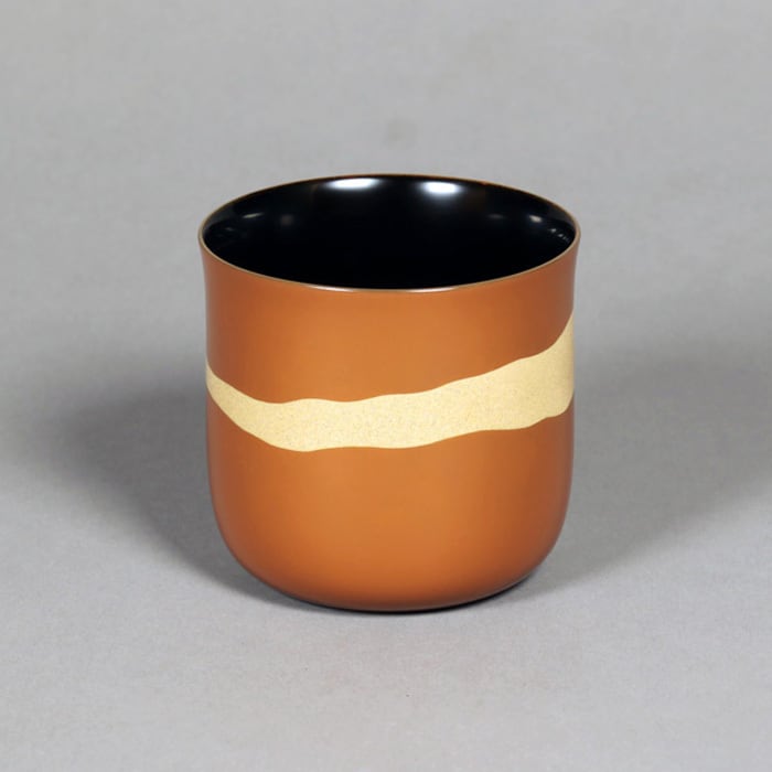 輪島塗カップ 1120 輪島塗 ペア珈琲カップ／竜胆蒔絵／スプー付 | 輪島塗 加藤漆器店