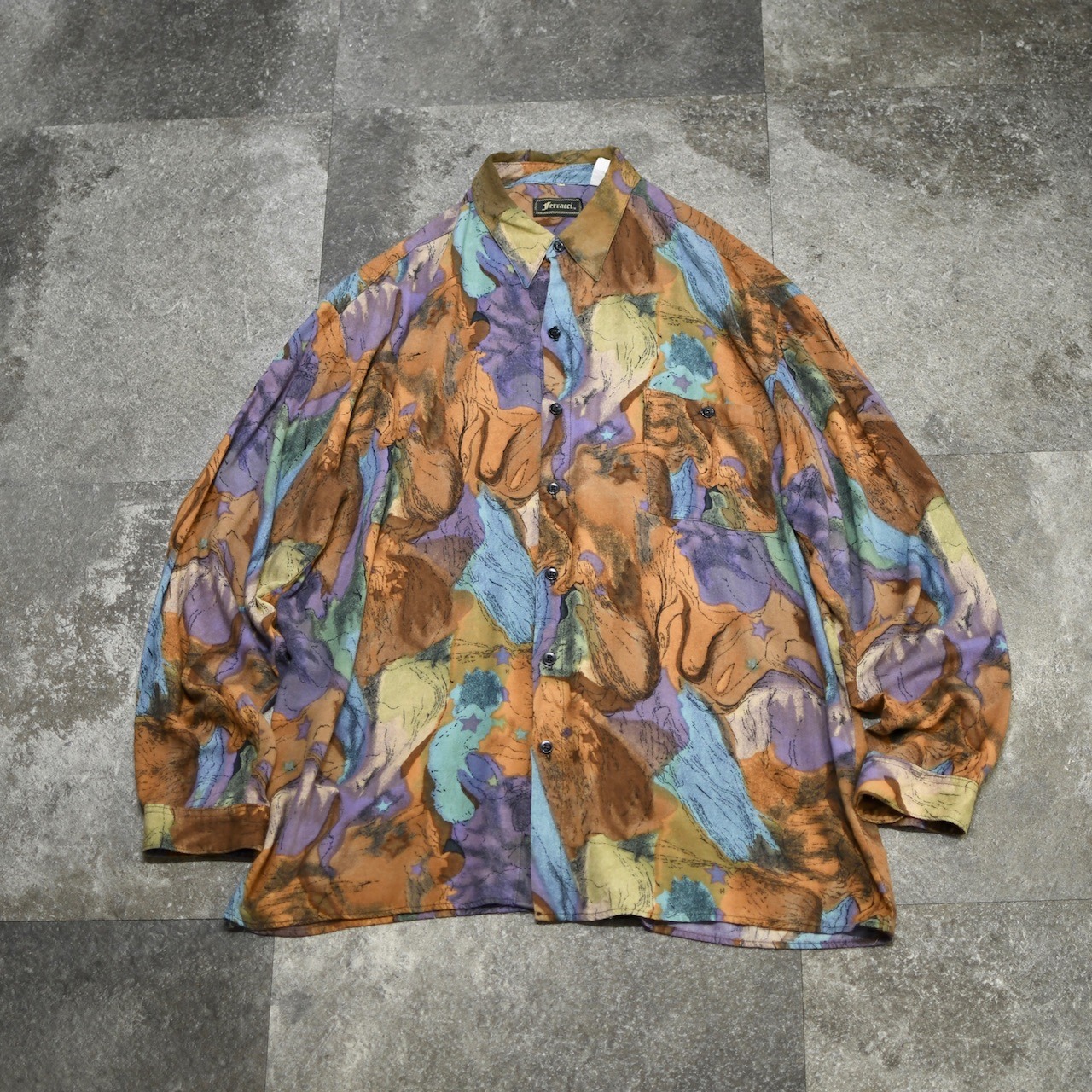 ferracci pattern rayon shirt