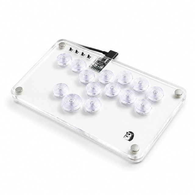 【LED】アクリルミニレバーレス１4ボタン　ブラック LED】アクリルミニレバーレス14ボタン ホワイト LED】アクリルミニ