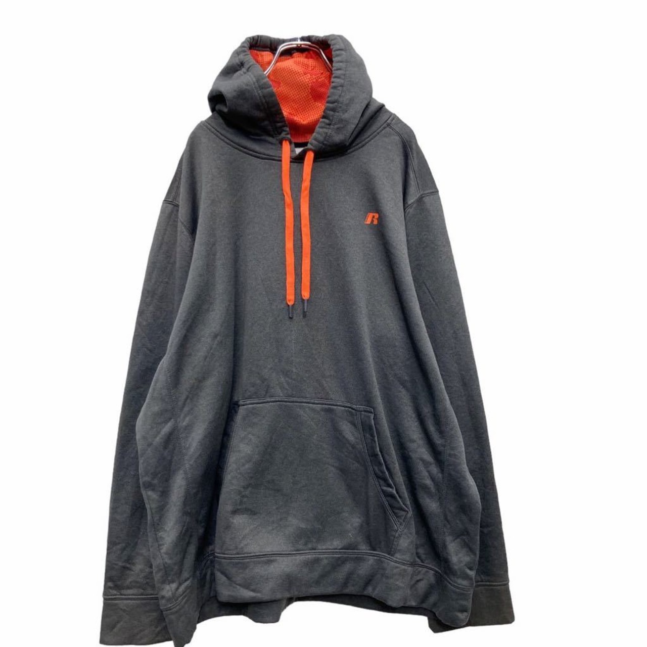 RUSSELL ロゴ スウェット パーカー 2XL グレー オレンジ ラッセル 