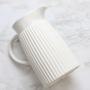  フラワーベース Blanc  白い陶器のお洒落な花瓶【32-201501-01】