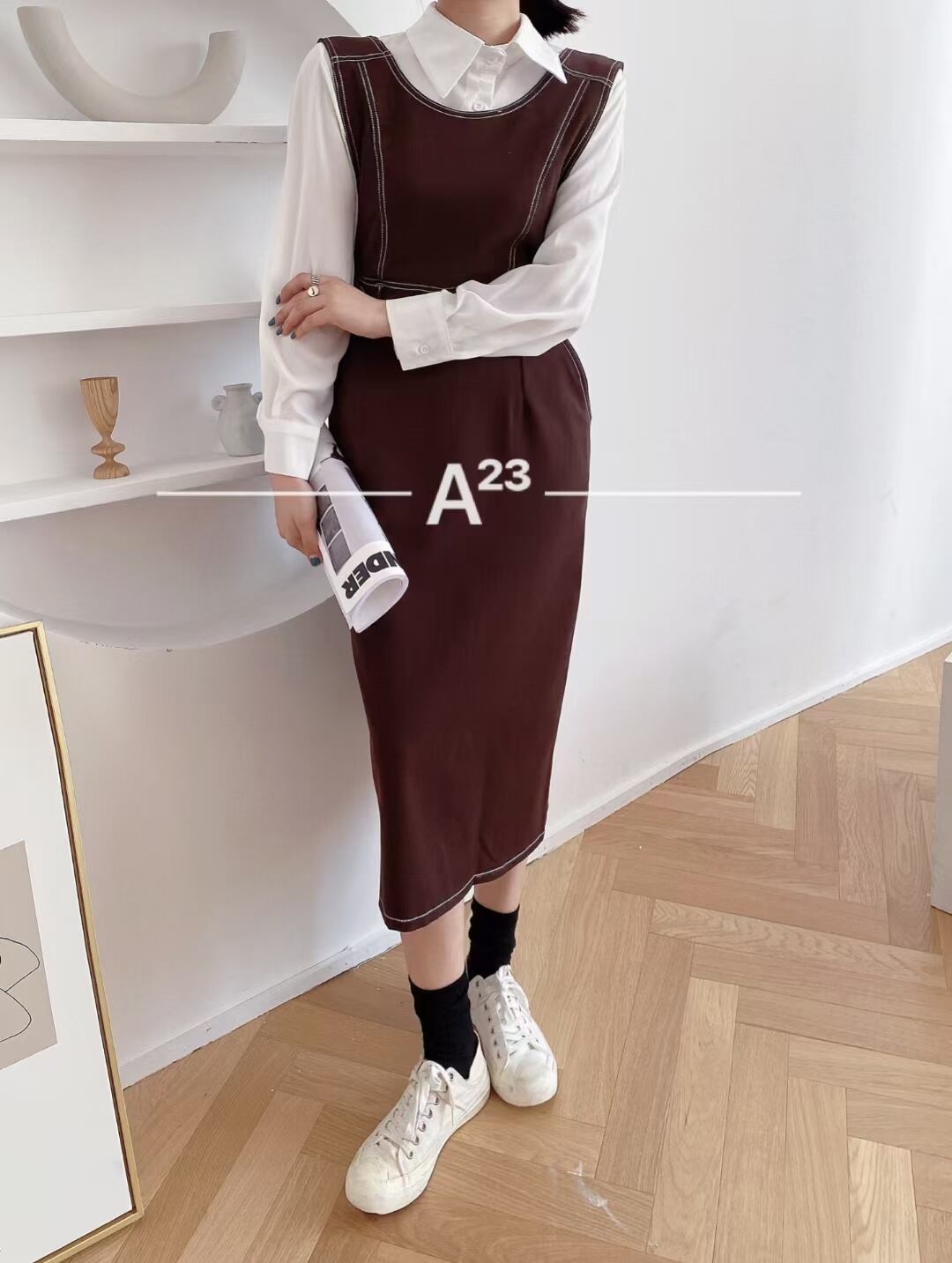 ホワイトステッチジャンスカ　AJ3396-D04