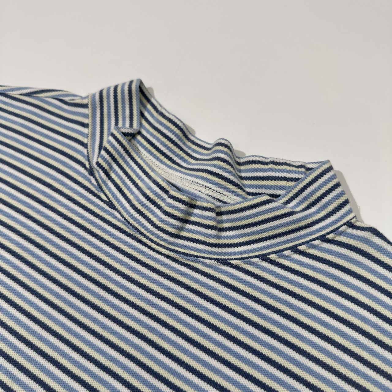 Black&White ブラックアンドホワイト ブラック&ホワイト ロゴ刺繍 ボーダー柄 半袖Tシャツ ストレッチ L /メンズ/ゴルフ/日本製