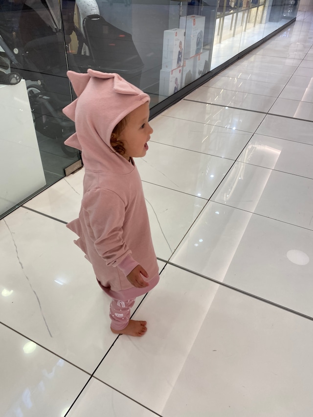 dino hoodie ダイナソーパーカー(ピンク)