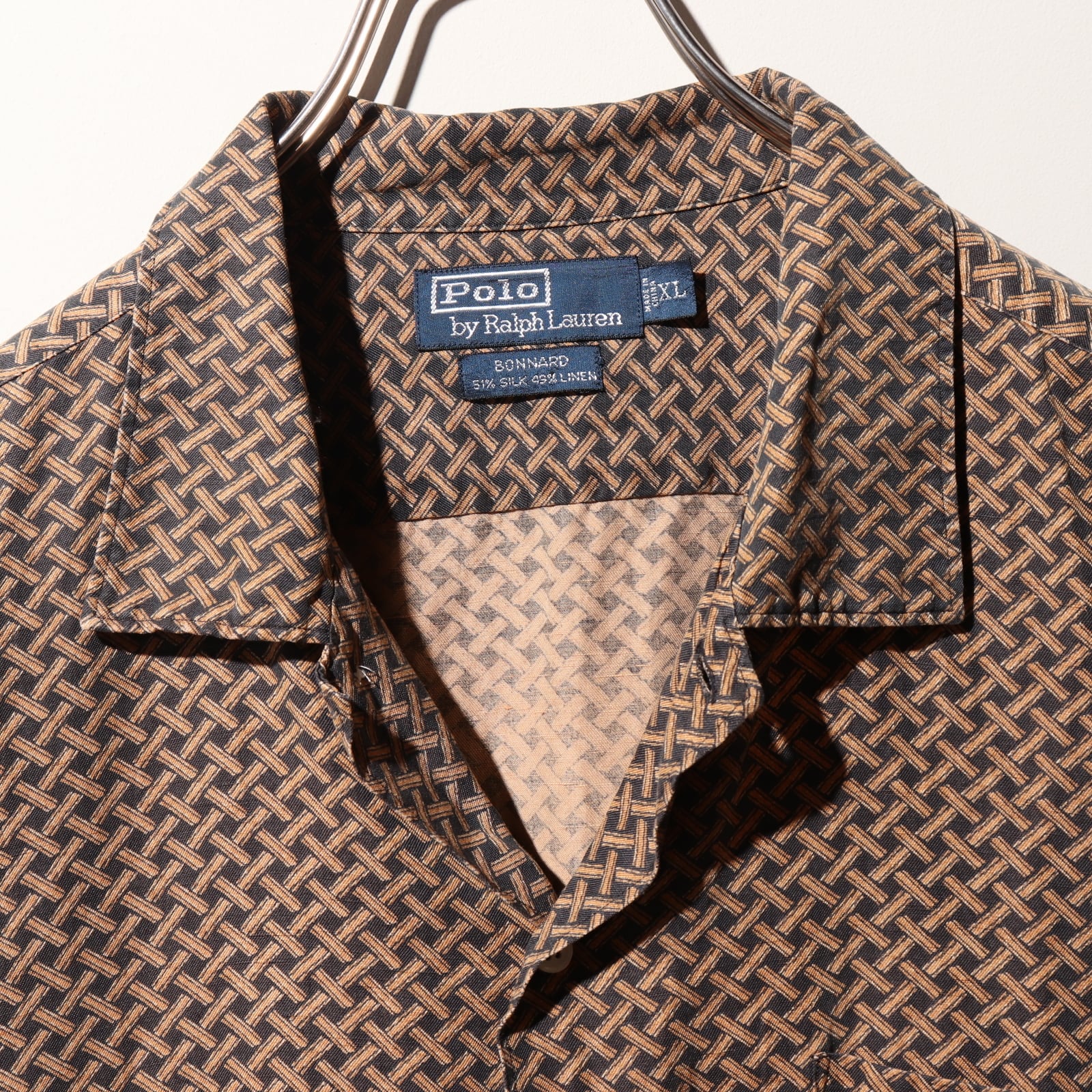 美品 XL Bonnard 黒 総柄 ポロラルフローレン 半袖シャツ ブラック 