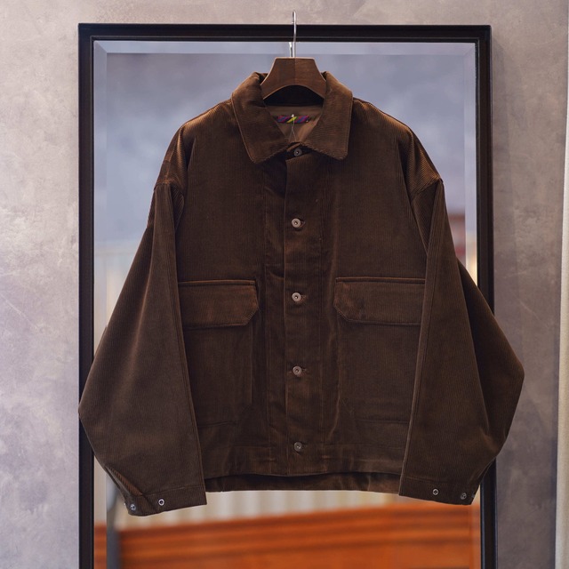 is-ness (イズネス) "CORDUROY TRUCKER JACKET" -BROWN-