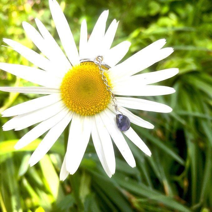 【一点物】✦⋆.すみれの花咲く頃⋆.アイオライトティアドロップシェイプイヤーカフ⋆.·サージカルステンレス⋆.·✦