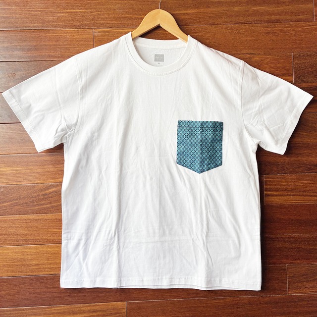 ロンジーポケットTシャツ　ブルー（XL）　CL053