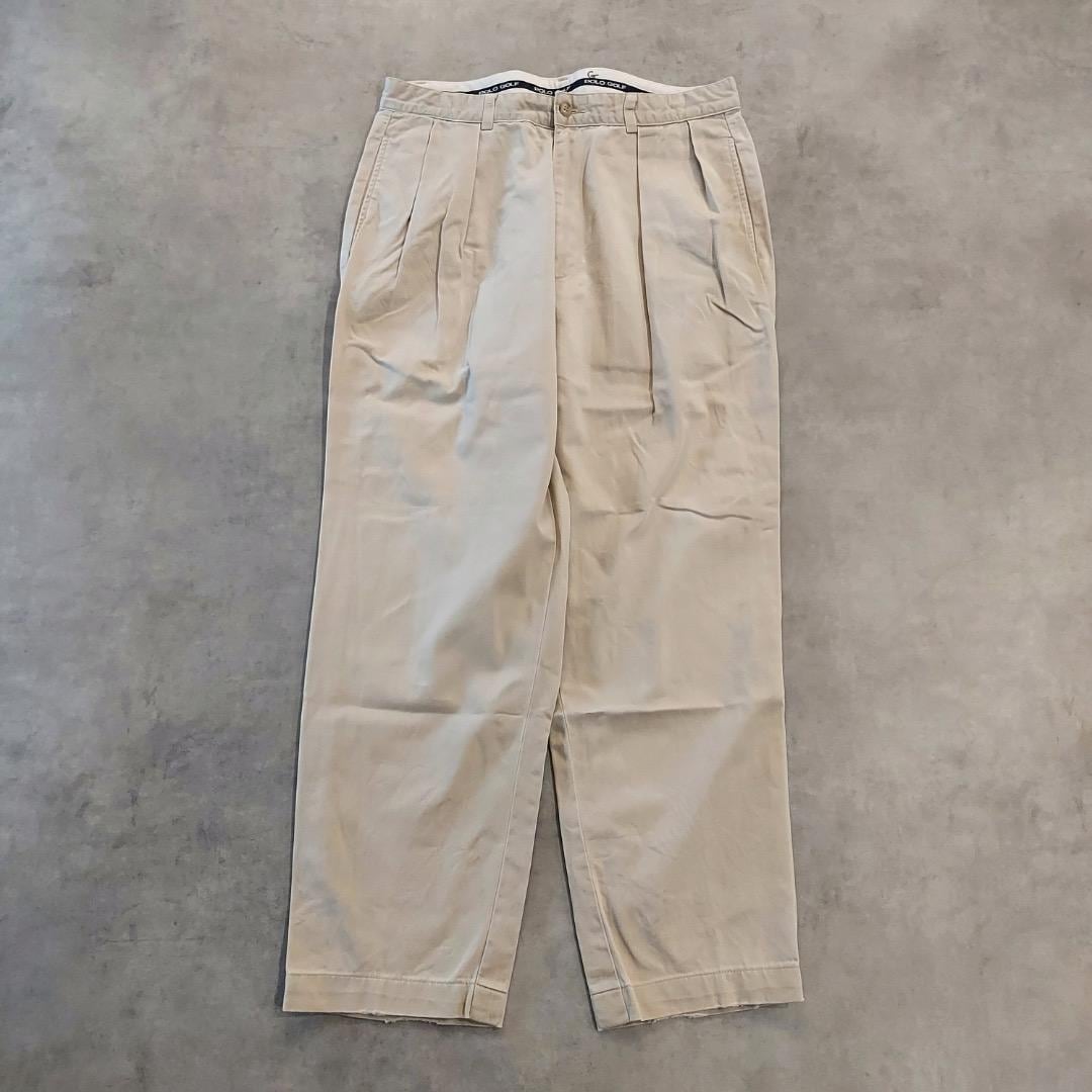 ポロゴルフ ラルフローレン W34 ポロチノUSA製 古着 90s ベージュ