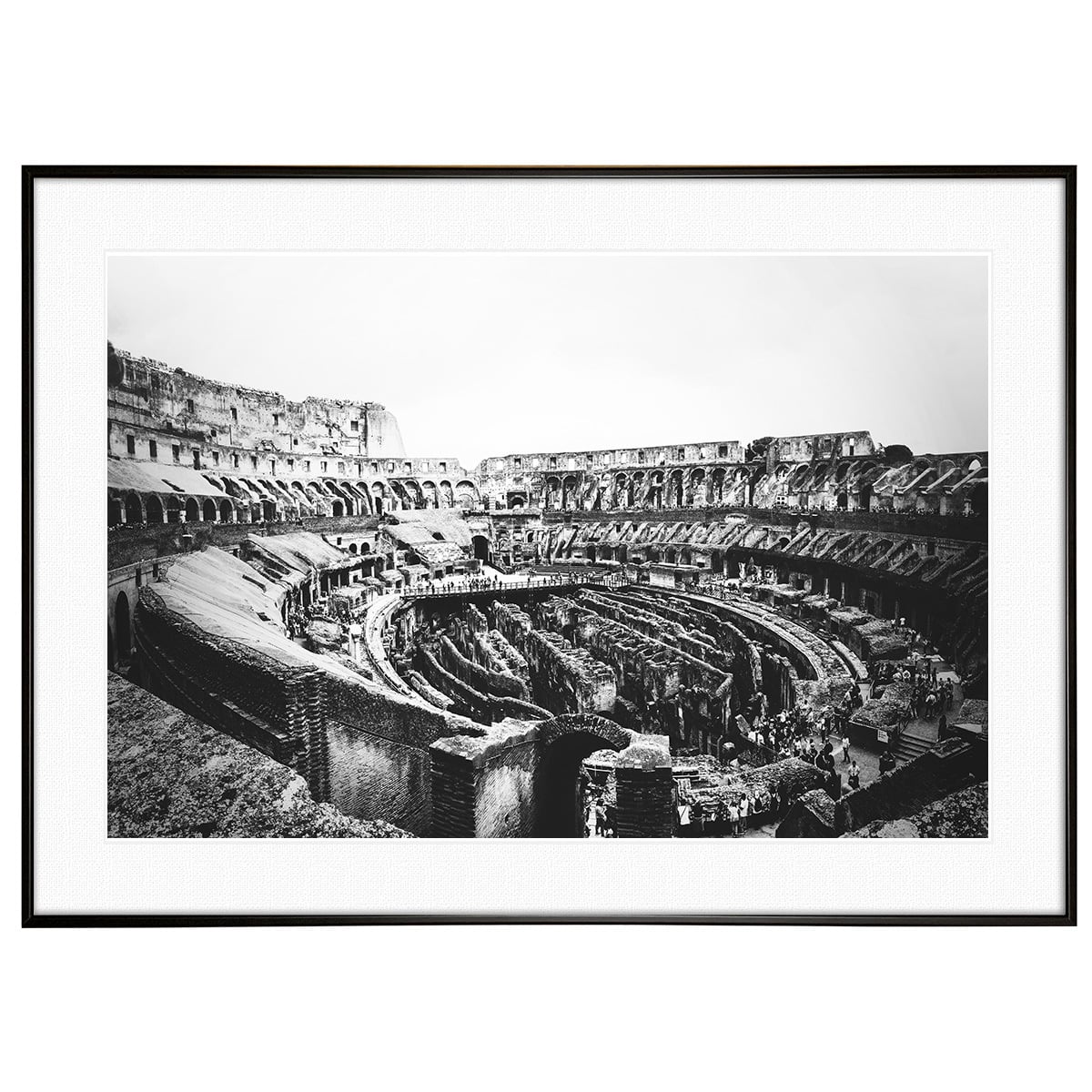 イタリア写真 ローマ コロッセオ インテリア モノクロアートポスター額装 AS4121