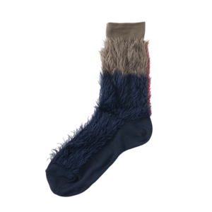 TRICOTÉ /【23-25cm】striped faux fur socks TR63SO003