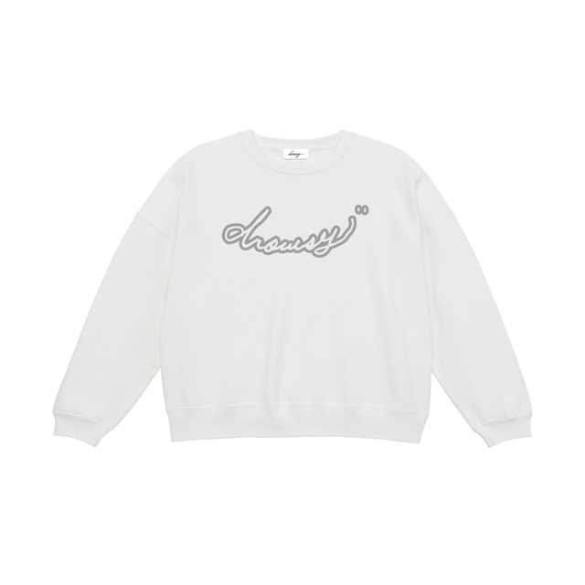 drowsy.. CAT BACK PRINT CREW SWEAT / 22SS / WH