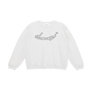 drowsy.. CAT BACK PRINT CREW SWEAT / 22SS / WH