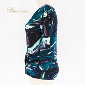 社交ダンス 衣装 トップス ブラウス グリーン系 ブラック系 Chacott ROYAL DANCE チャコットロイヤルダンス 日本製 伸縮 ストレッチ 練習 レッスン 柄 模様 緑 黒 青 ドレープ パーティー 総柄 かわいい 鮮やか ピンク系 ブルー系