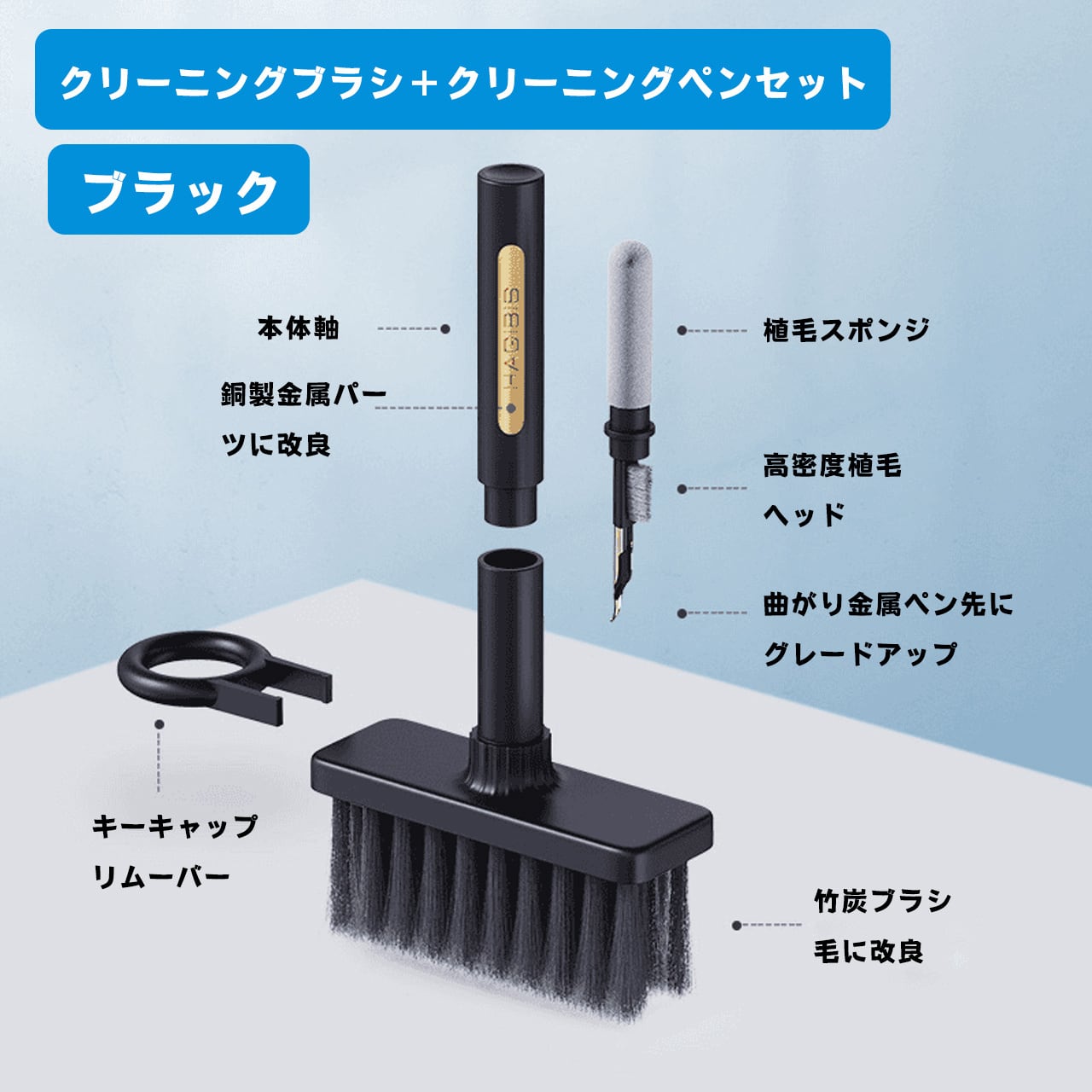 H99 .イヤホンクリーニングペン AirPods AirPods Pro対応 3in1