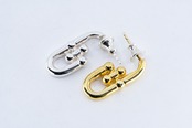 PI-016 BP Chain link earring ( cross)( 24K Gold Plated)