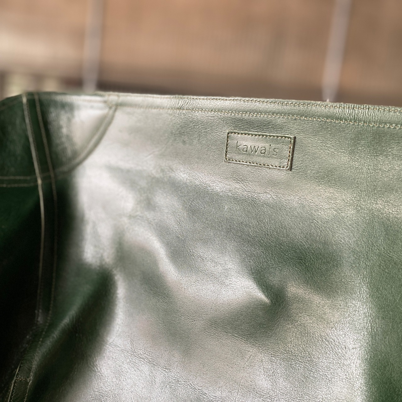【kawais】 leather chair seat<Souther>_green