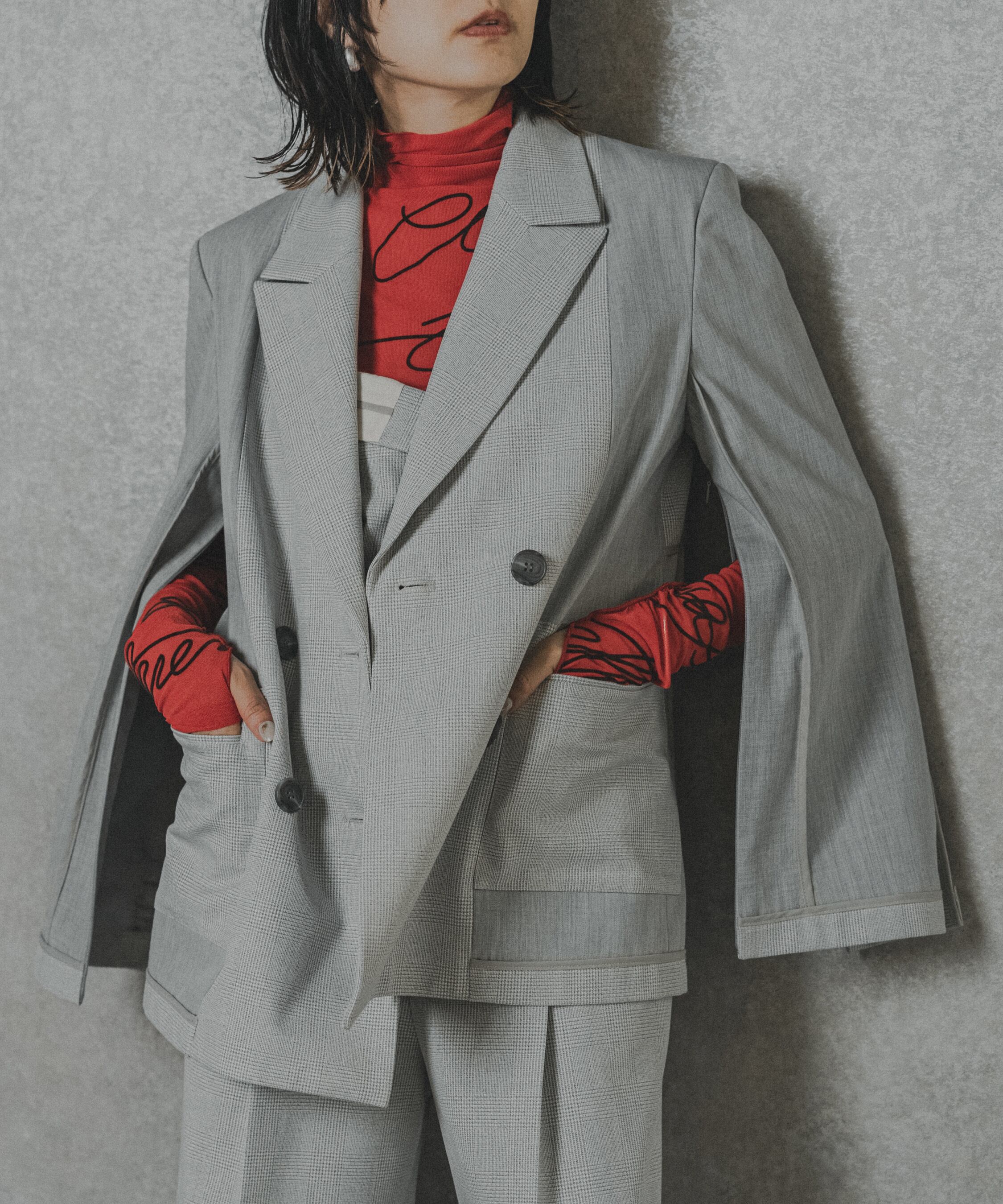 RIVER DESIGN TAILORED JACKET (L.GRAY) | ANOGH