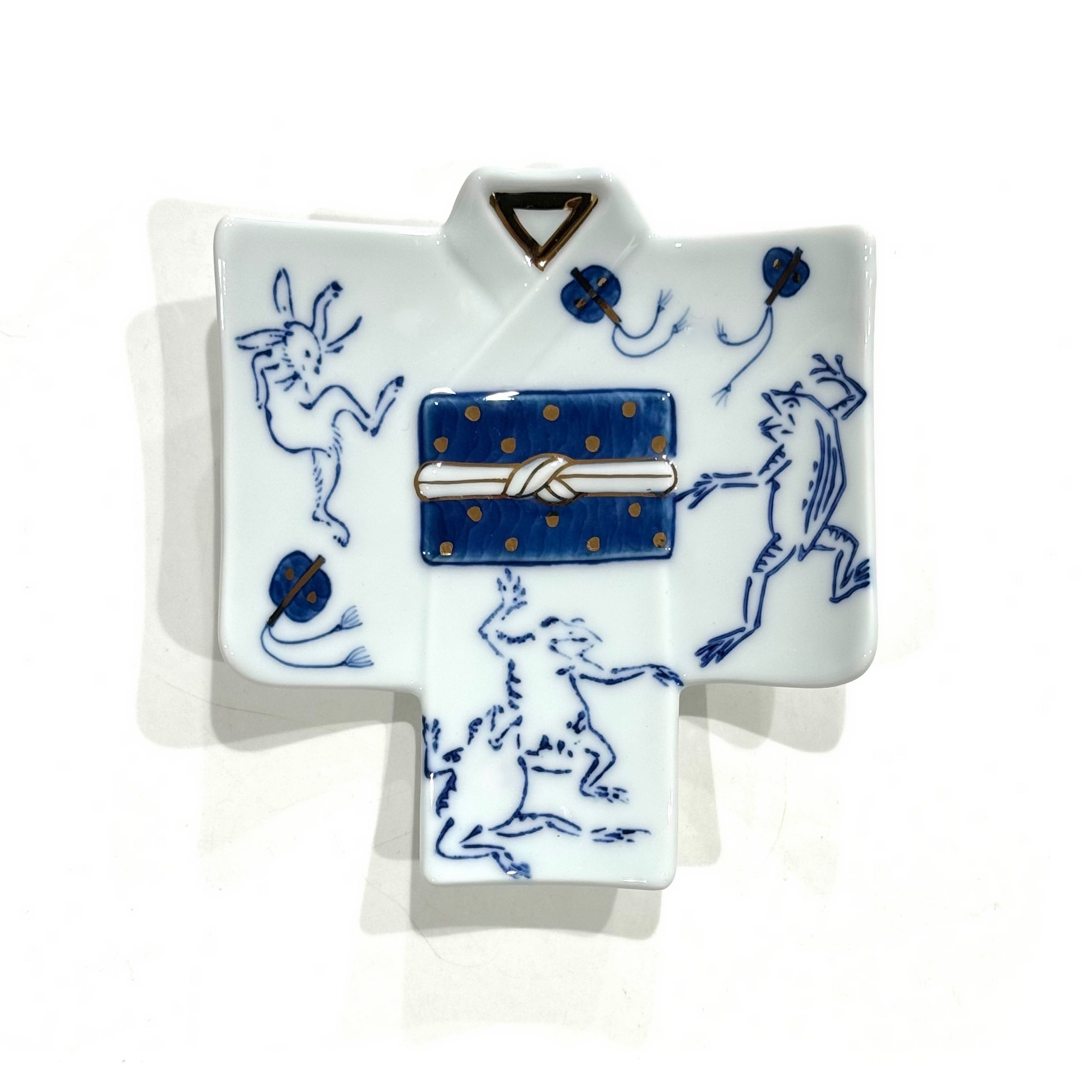 【陶藝有田焼 小島俊兼造 錦寶陶帯止 楓 麻の葉 茄子】（陶磁器 着物 和装小物 帯留め）【中古】 陶藝有田焼 小島俊兼造 錦寶陶帯止 楓 麻の葉 茄子】（陶磁器 着物