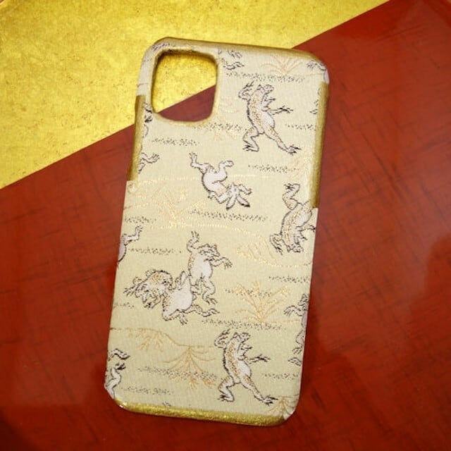 西陣織スマホケース／鳥獣人物戯画 手帳型【対応機種：iPhone 12 Pro