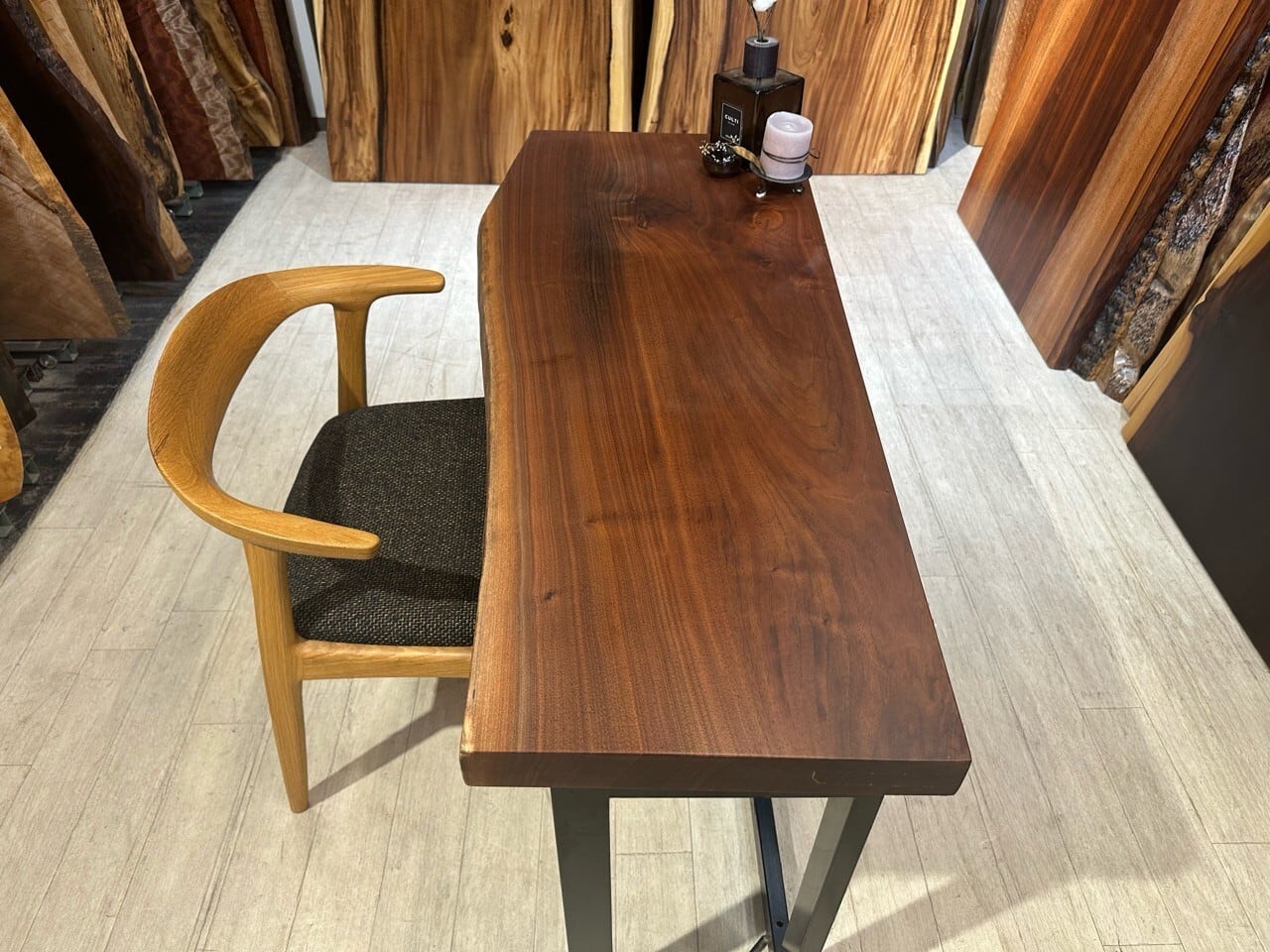 ウォールナット_1200×470-395×55_浅草本店_テーブル天板/一枚板 242190