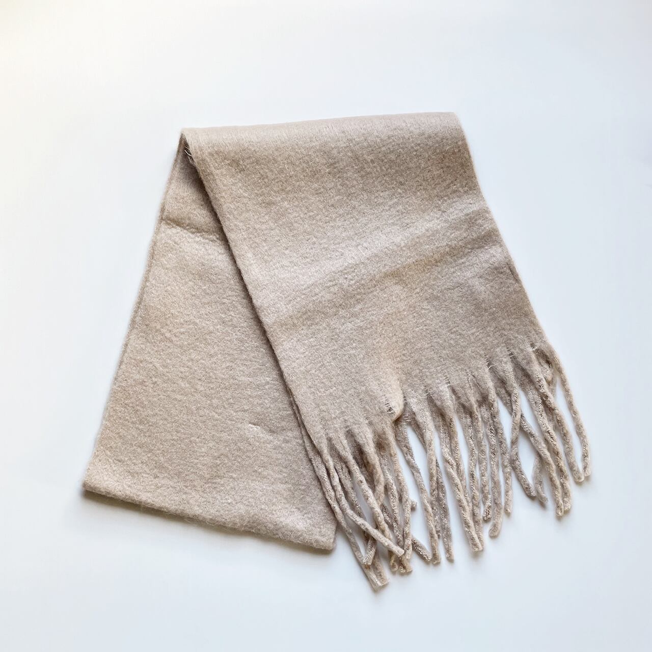 Brushed fabric stole (sand beige)