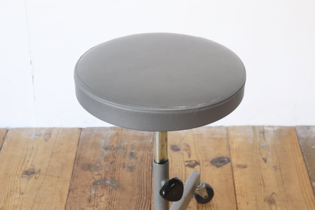 レトロ キャスタースツール 丸椅子 回転 昇降 学校 合皮 オフィス