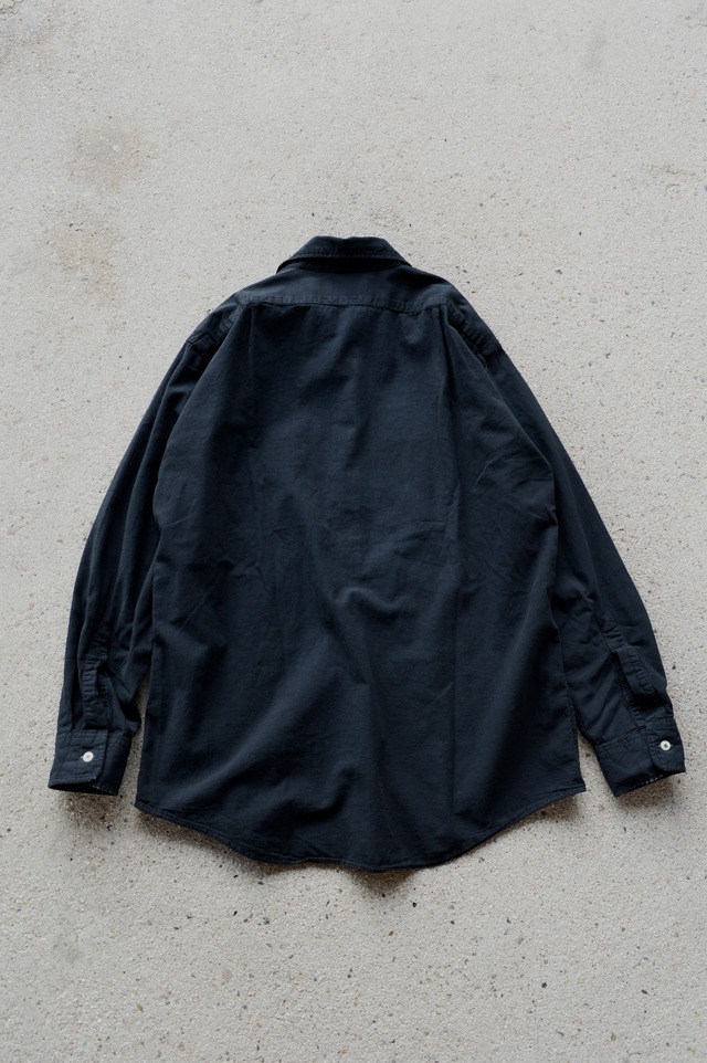 LLBean 1970's-80's "Custom Dyed Black" Old Chambray Shirt Fly Fishing Design エルエルビーン 70s シャンブレーシャツ 黒染め