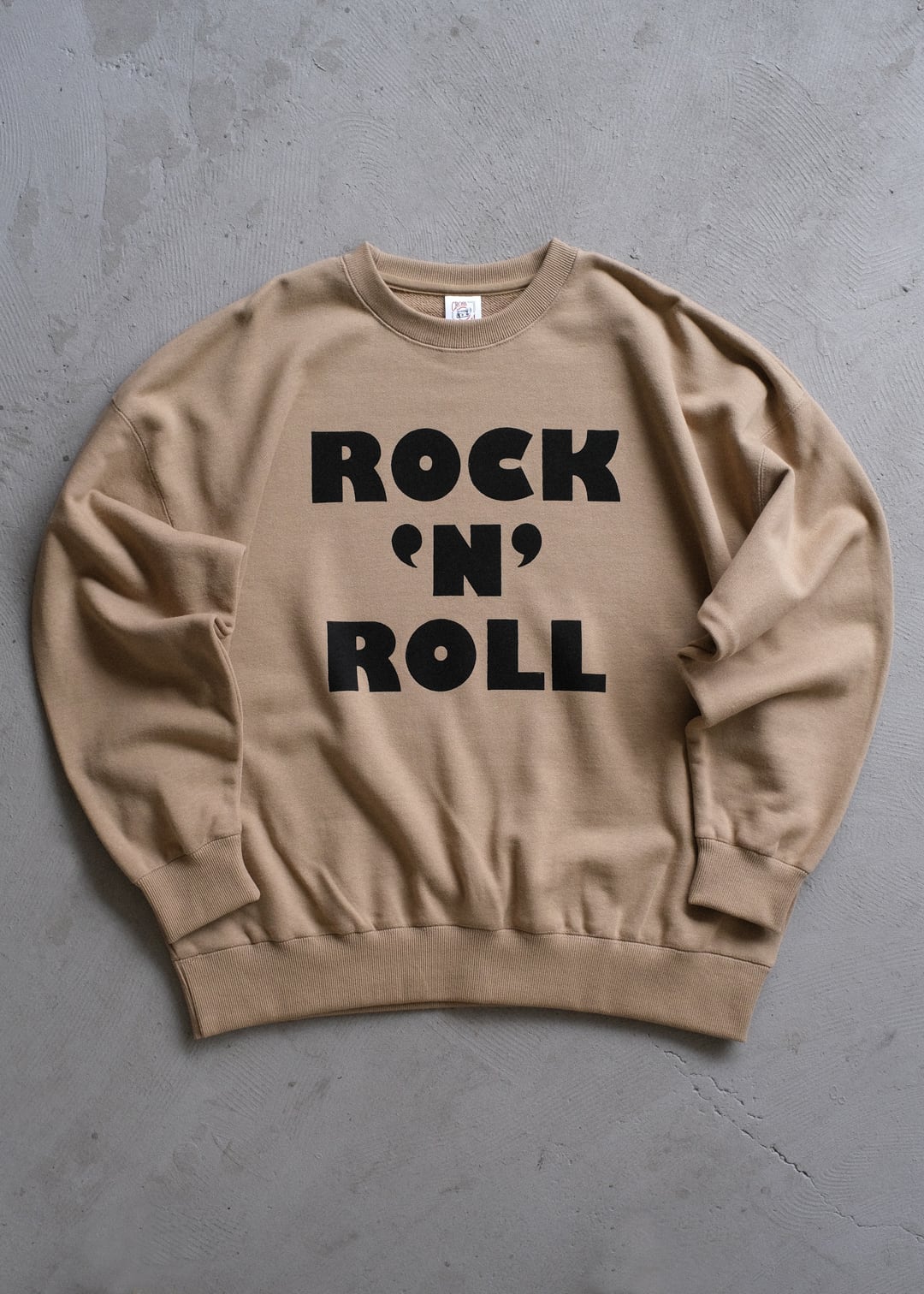 "rock 'n' roll" letterpress sweat in sand